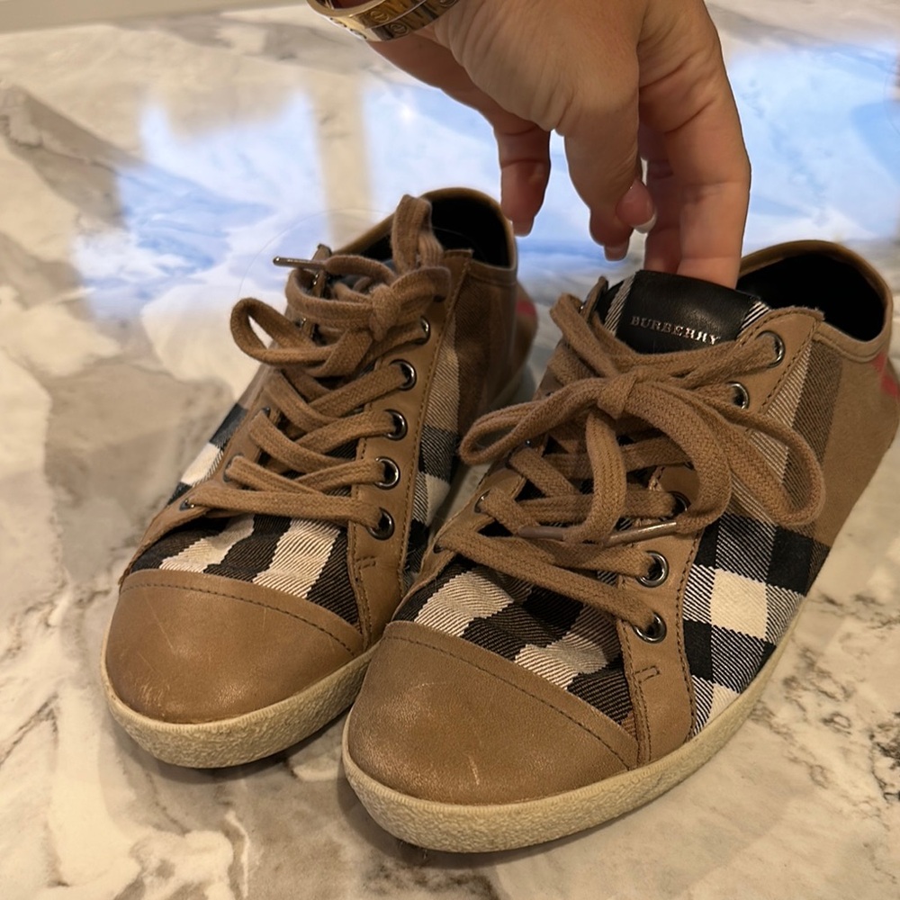Burberry Brown Plaid Sneakers